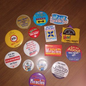 Vintage Walmart Pin Back Buttons